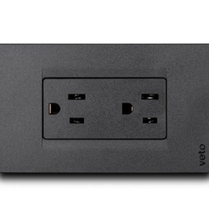 Tomacorriente Doble PREMIUM Negro